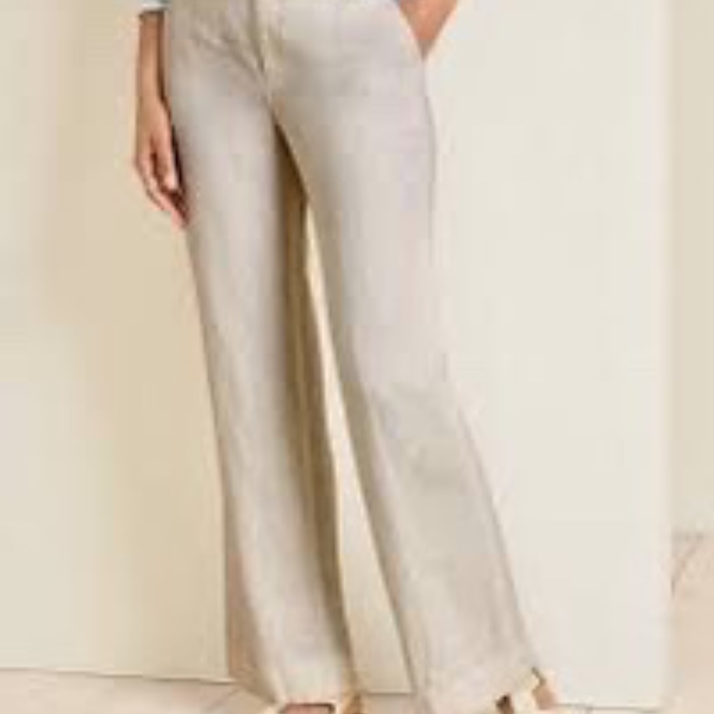 Garnet Hill Classic 100% European Flax Linen Trousers Size 2